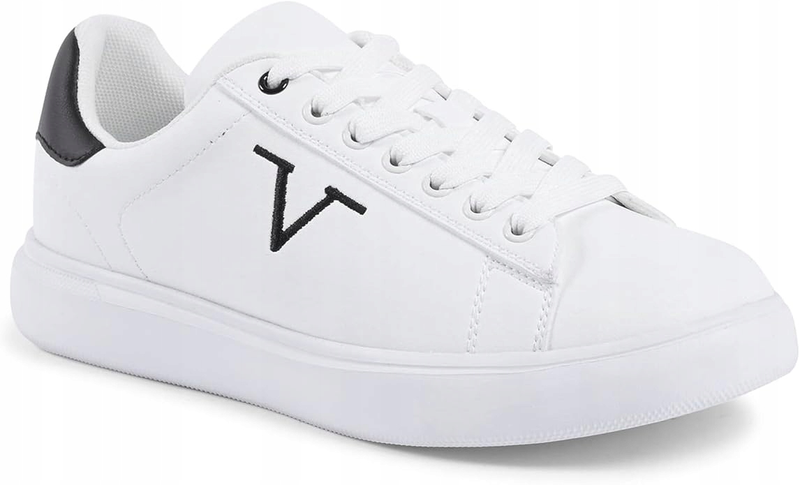 V Italia Bílá Sportovní Obuv S Černou Zadní Vložkou 37 6CA