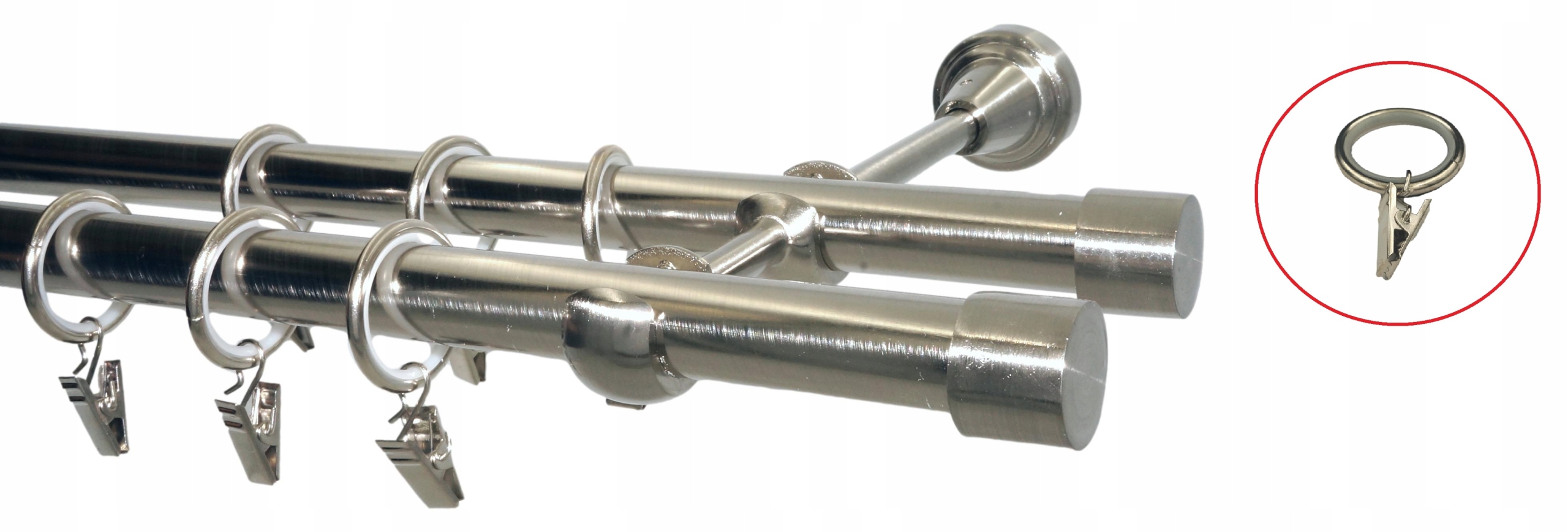 

Karnisz metalowy podwójny 19/19mm 180cm nikiel