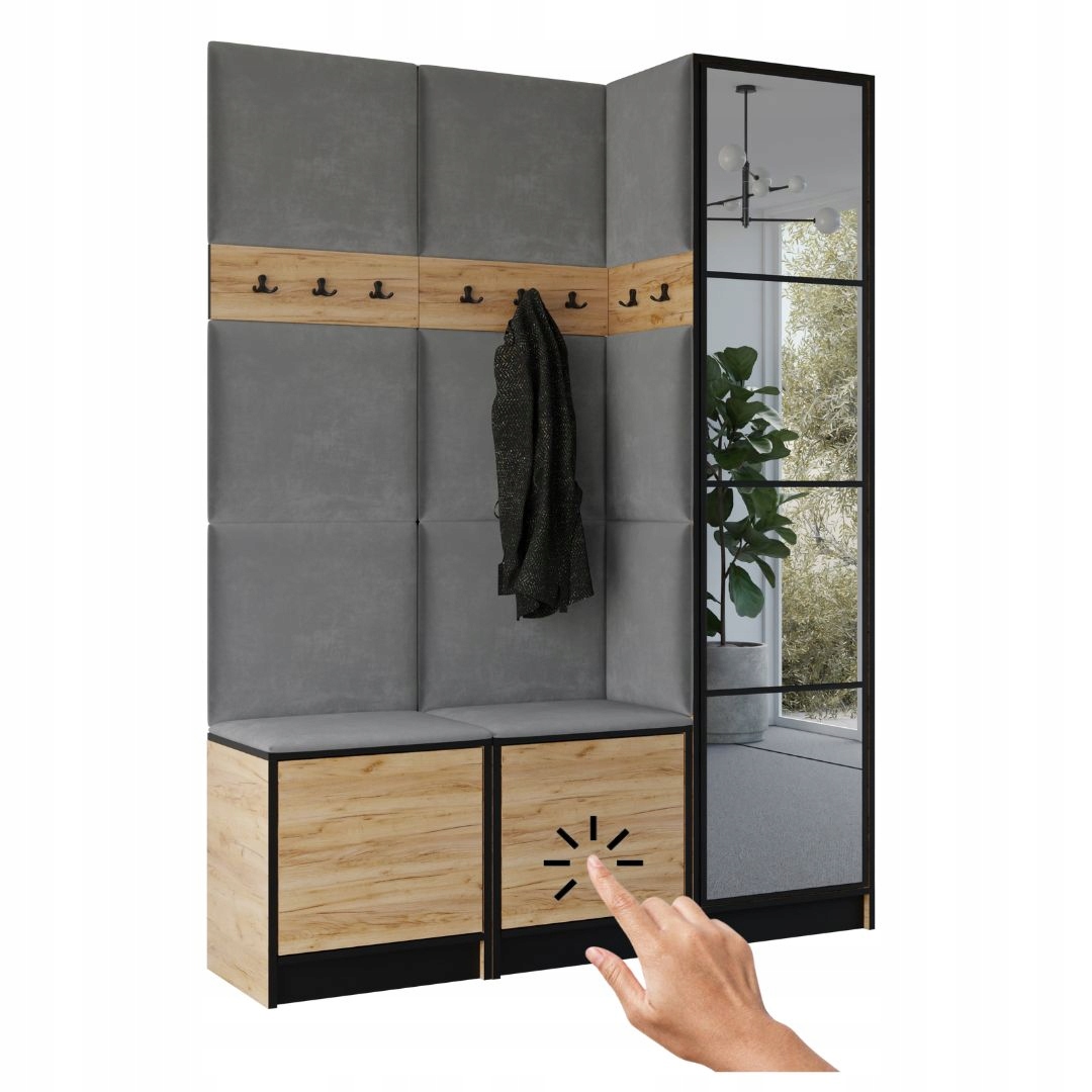 Šatní skříň Costa 20 dub craft zlatý šedá tkanina Vzor 1