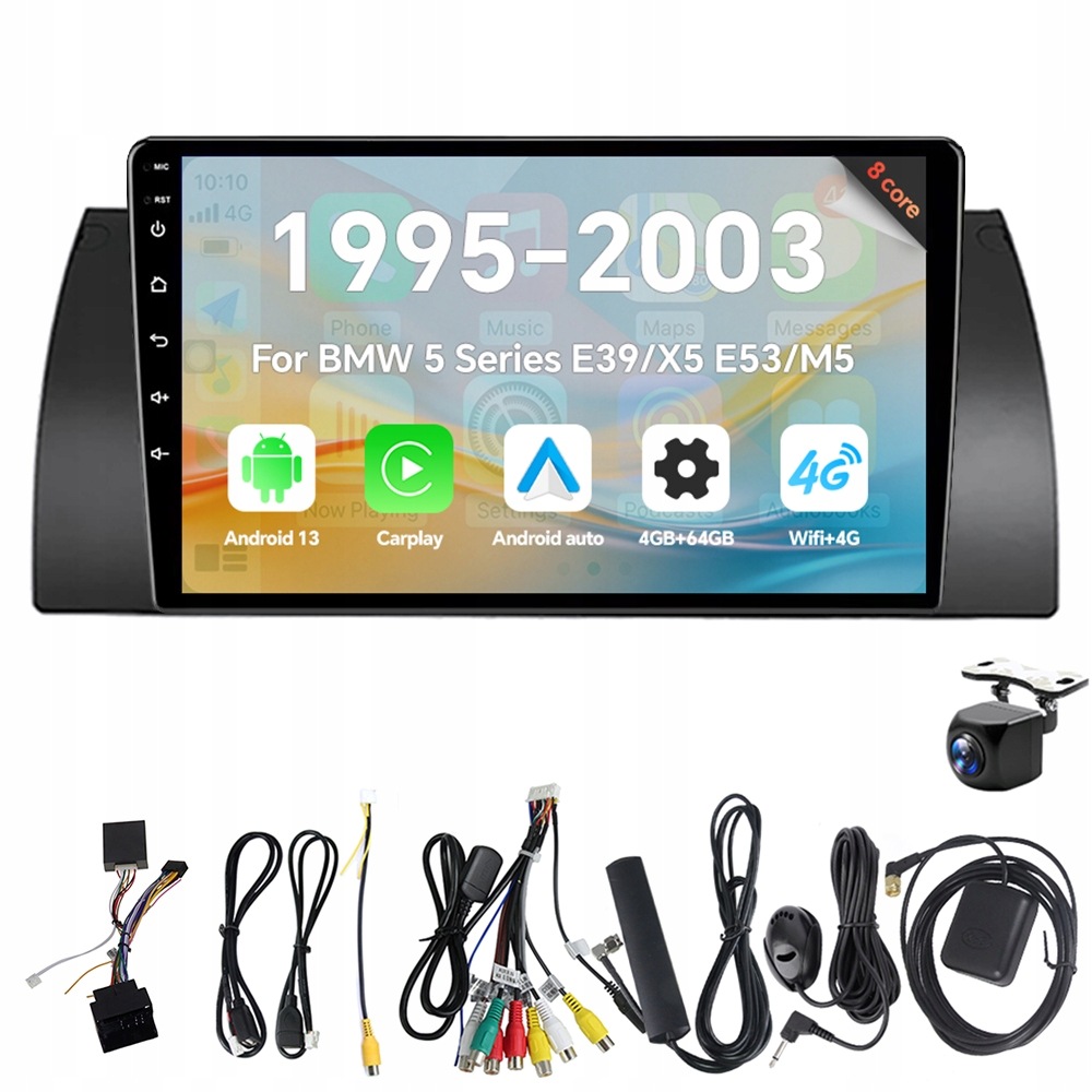 2Din Android 13 autorádio pre Bmw radu 5 E39 X5 M5 1995-2003 Carplay Gps