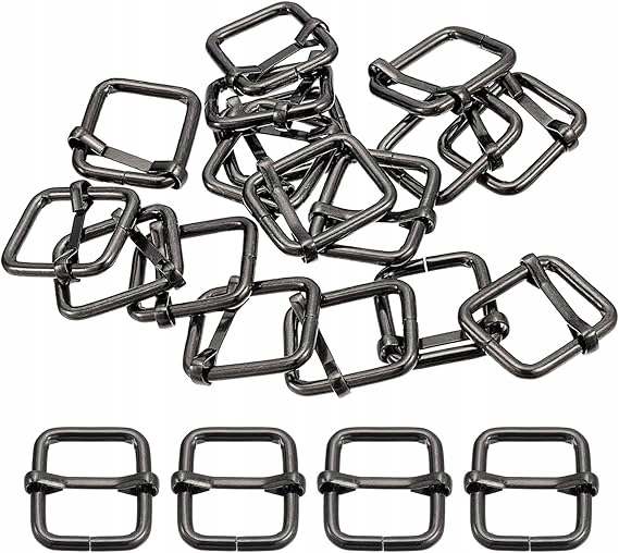 Spony 20 ks 20x25x3,8 mm Kovové, obdélníkový regulátor, posuvná spona