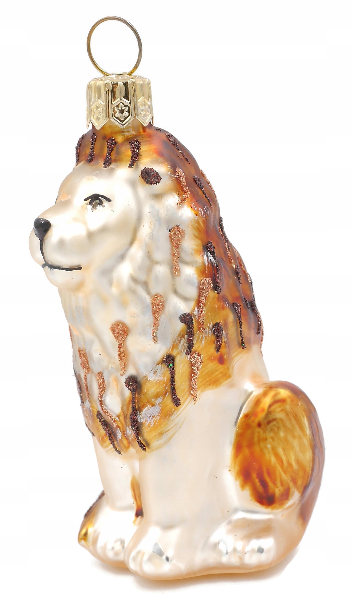 Bombka szklana ręcznie malowana Dziki Król Lew Motyw zwierzęta