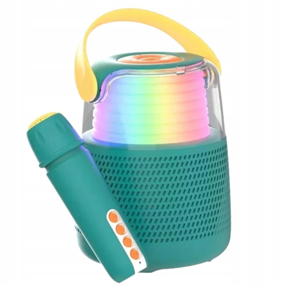 Bezdrátový přenosný karaoke set s Led podsvícením Mob, modrý