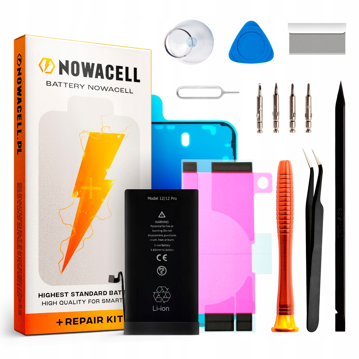 Bateria do iPhone 12/12 Pro Większa Pojemność 3200 mAh Zestaw Nowacell
