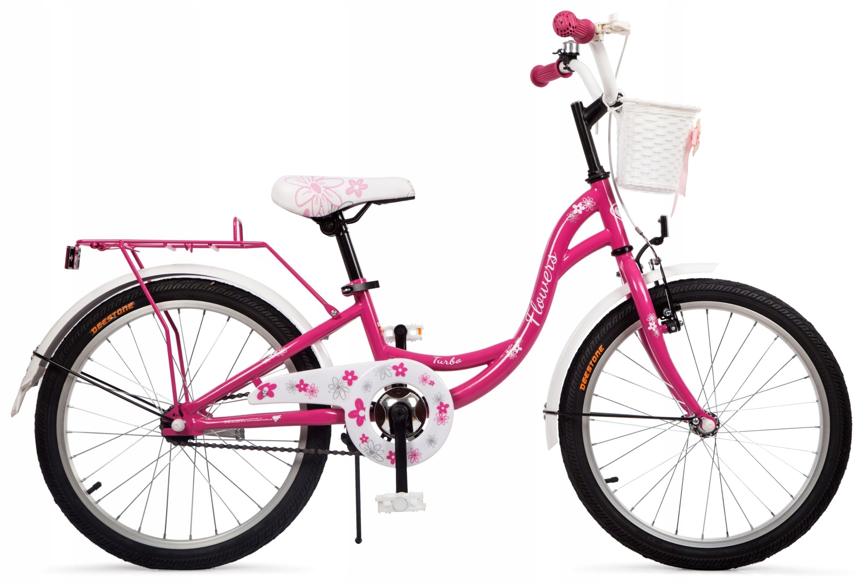 Polski Rower Dziecięcy 20" Flowers Rowerek dla Dziewczynki 5-8 lat stopka