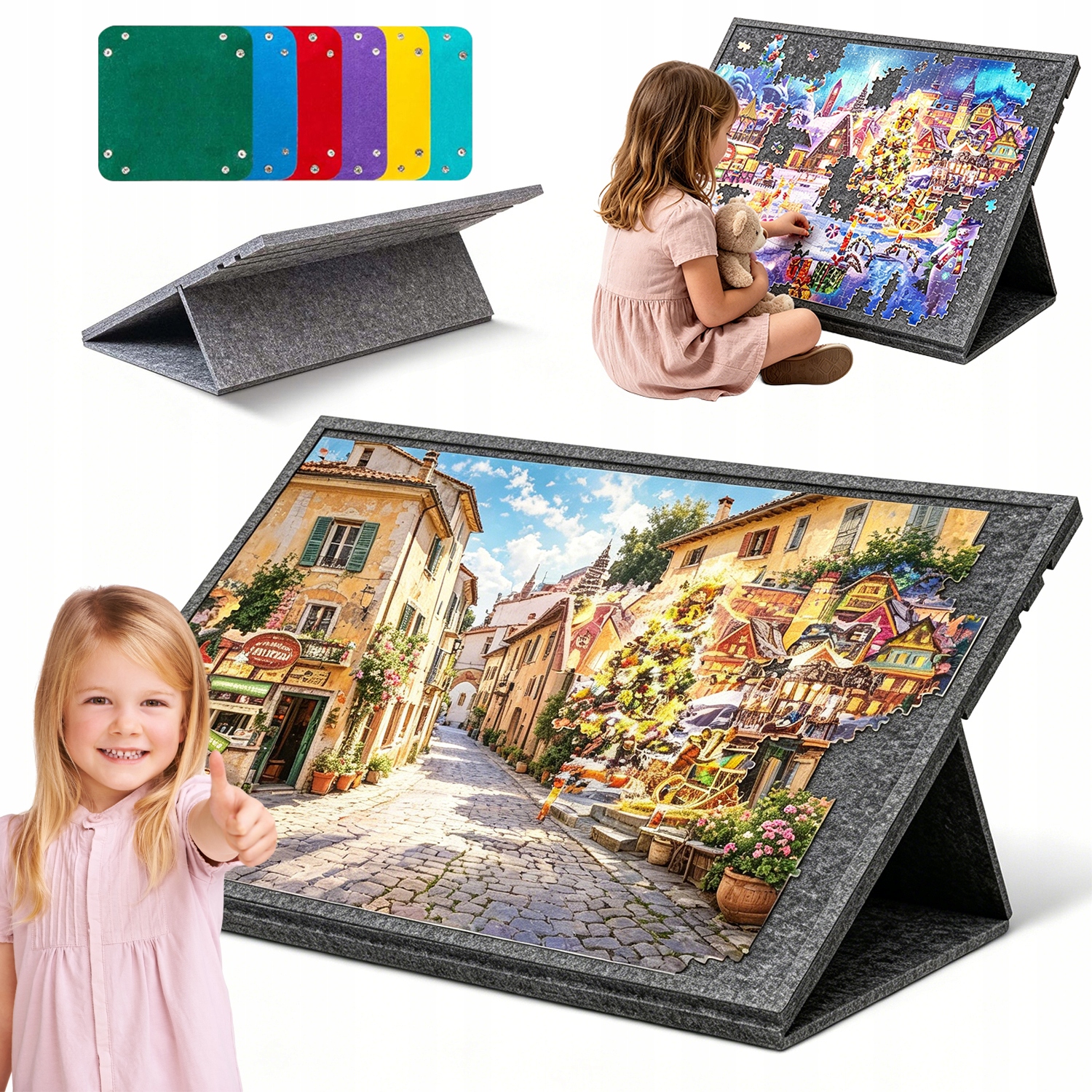 Filcowa Tablica Jigsaw Przechowywanie Puzzli Przenośny Antypoślizgowy