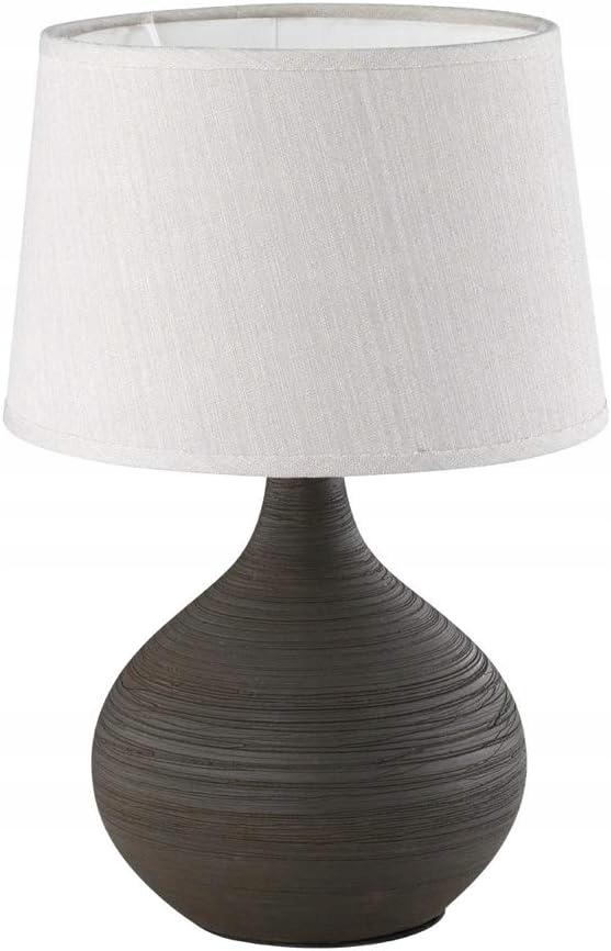 Stolní lampa, keramika, E14, hnědá, 20 x 20 x 29 cm