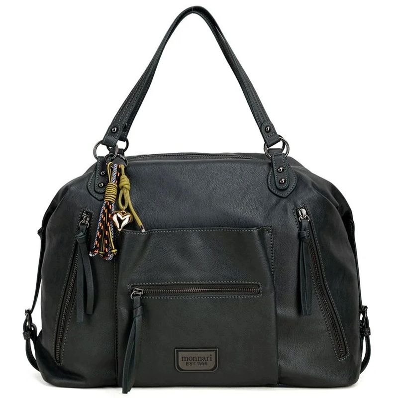 Velká Shopper Kabelka Se Zipy Monnari BAG5800-M19 Šedá