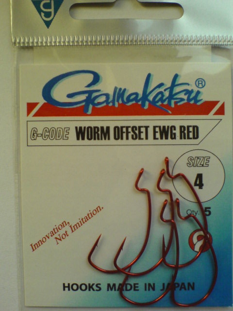 Haczyk Gamakatsu Worm Offset Ewg Czerwony 4 5szt.