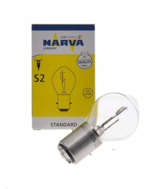 ŻARÓWKA 12V S2 BA20D 35/35W MOTOCYKLE SKUTER NARVA