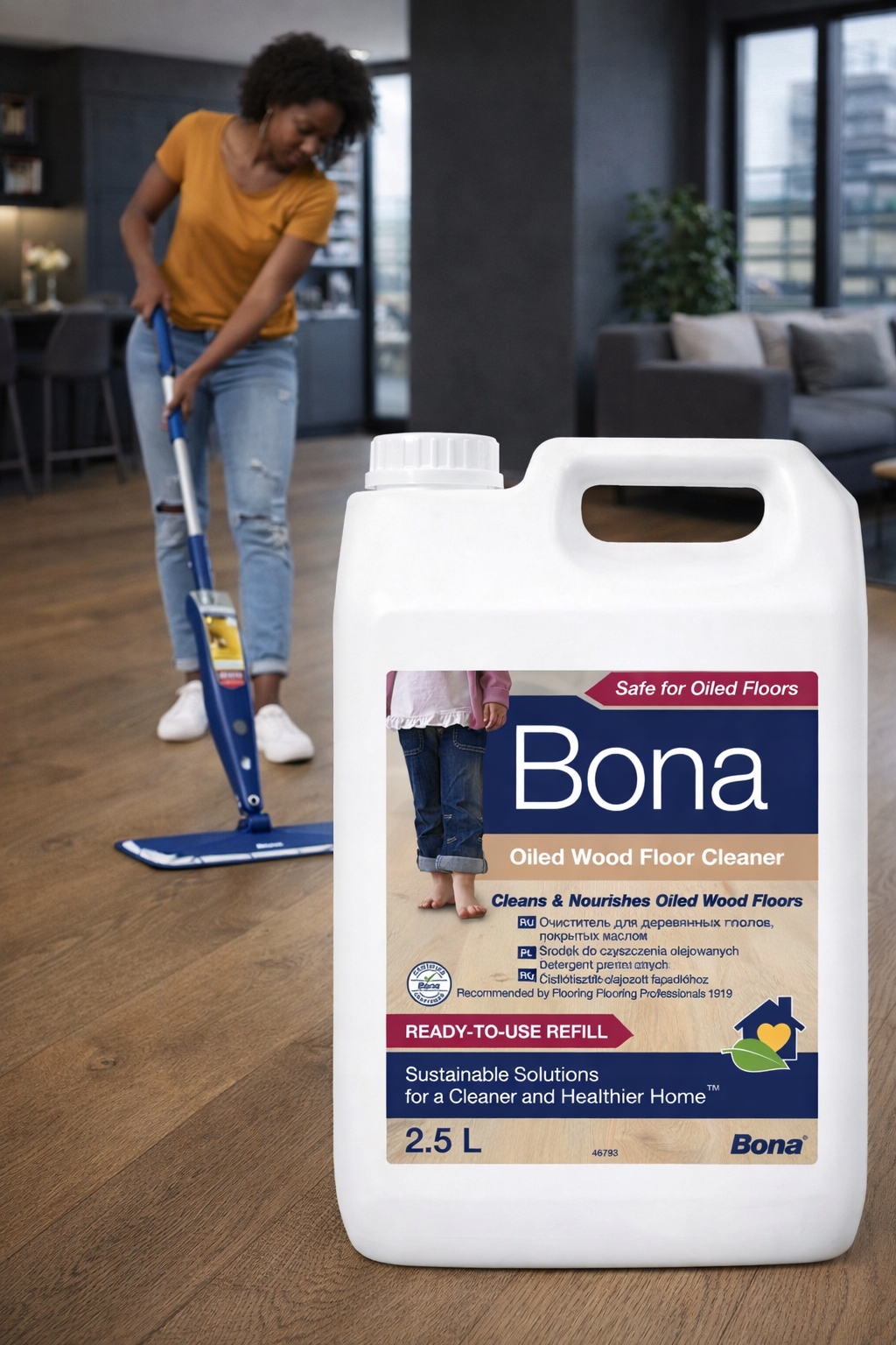 Levně Bona Oiled Wood 2,5L – prostředek na mytí olejovaných dřevěných podlah