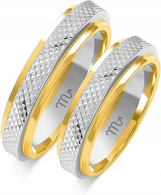 Zlaté snubní prsteny na svatba pro pár 14K 585 vel. 11 12 13 elegantní model dárek