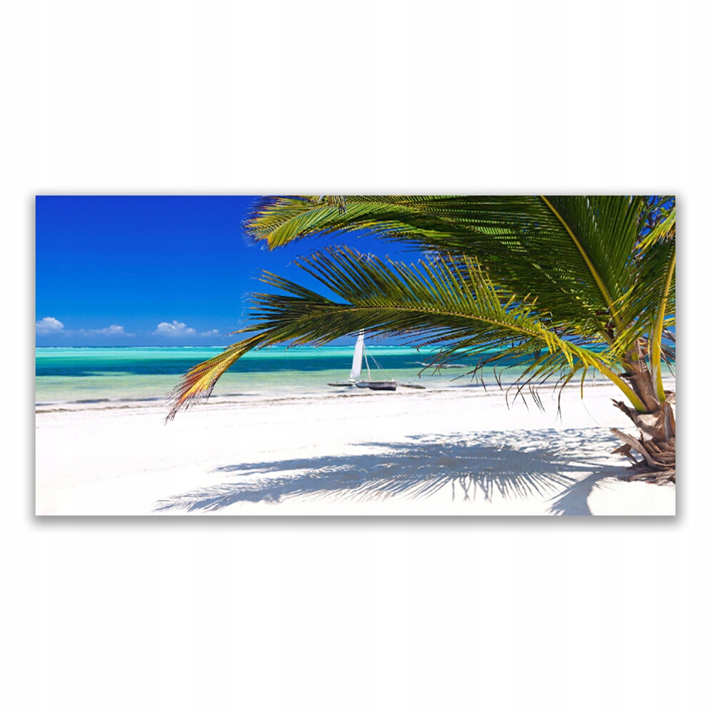 

Obraz akryl z grafiką 120x60 Plaża Palma Krajobraz