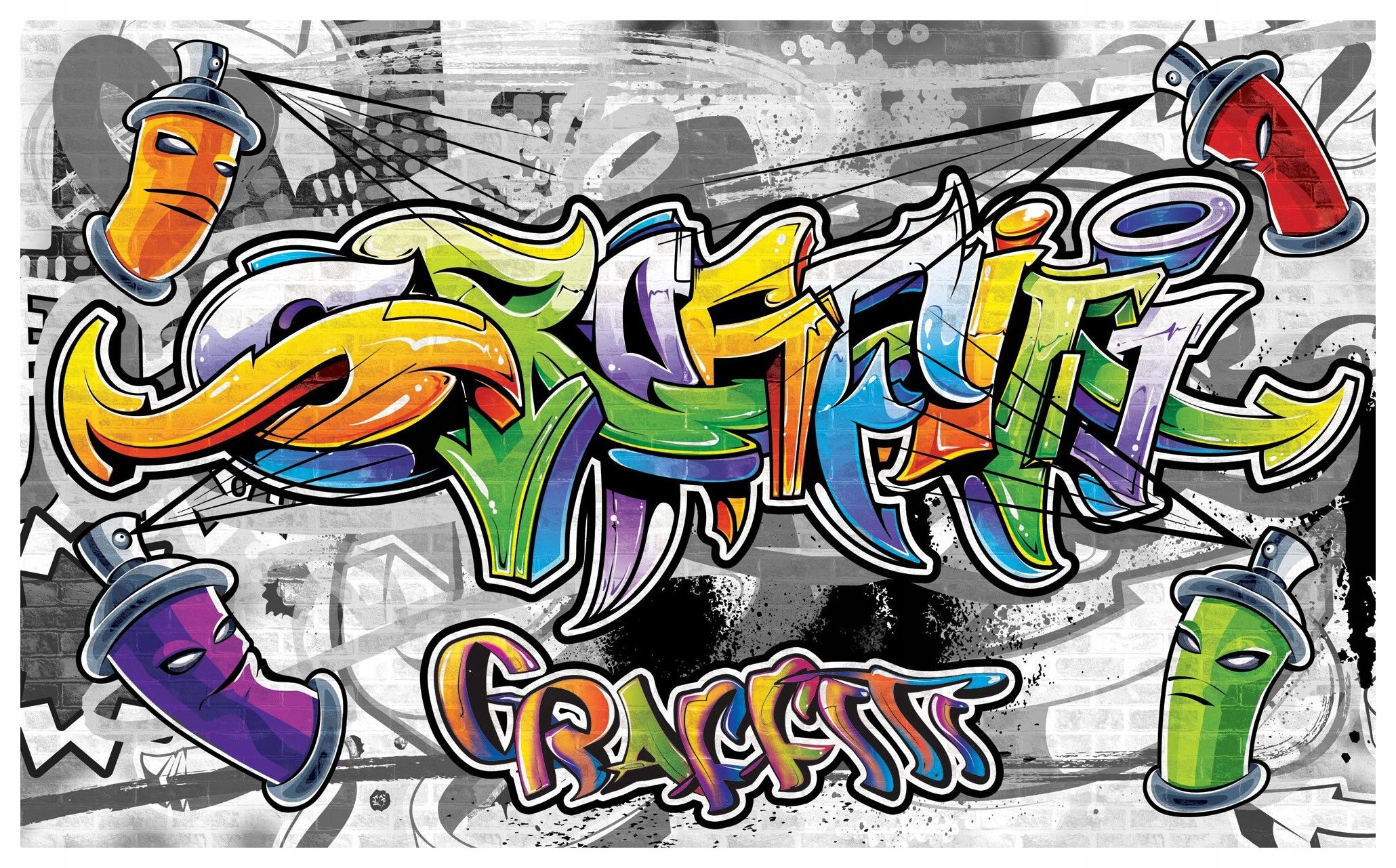 Fototapeta Graffiti Street Art Abstraktní barvy města 254x184 lepidlo
