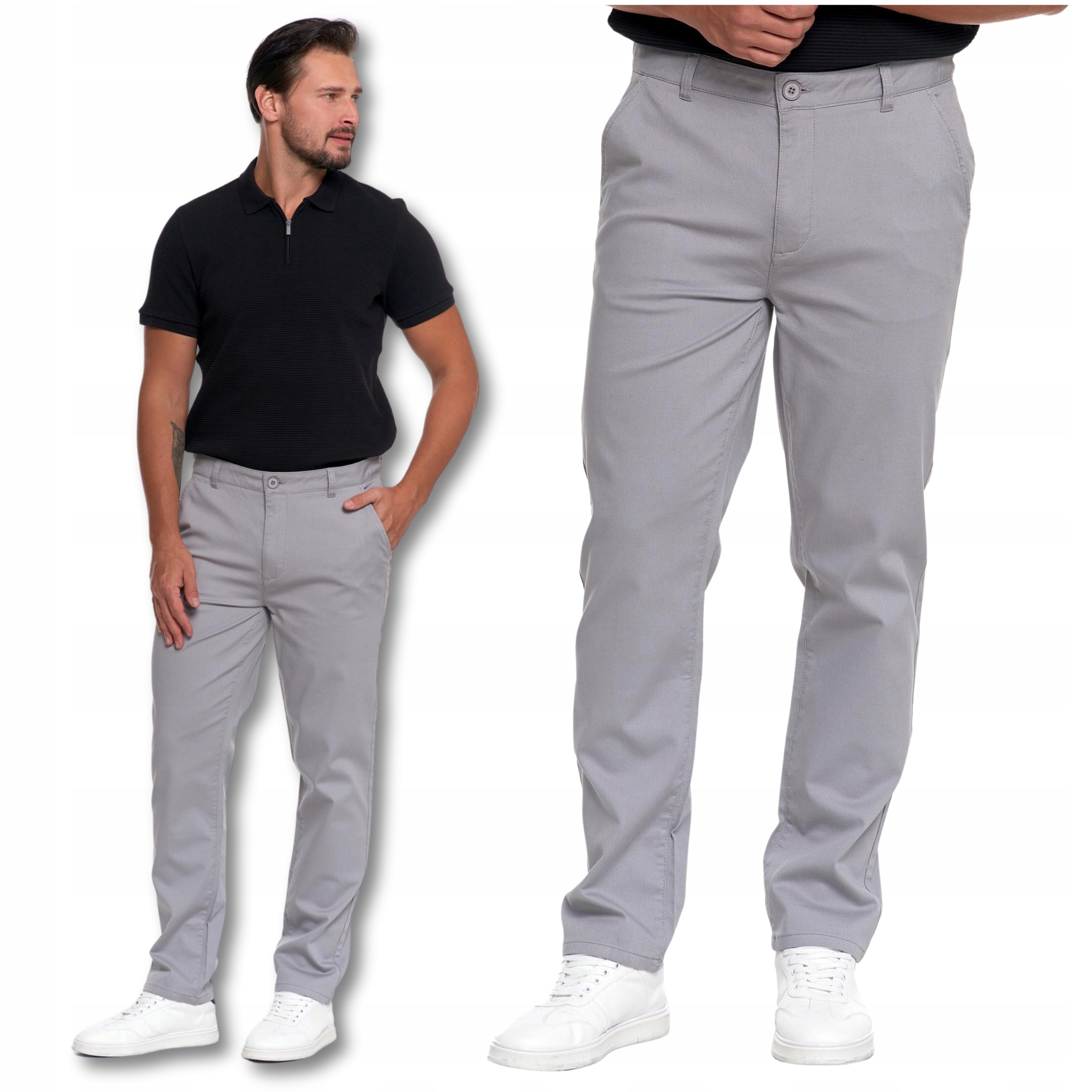 Pánské Kalhoty Elegantní Chinosy Jednoduchá Nohavice Módní Moraj vel. 32