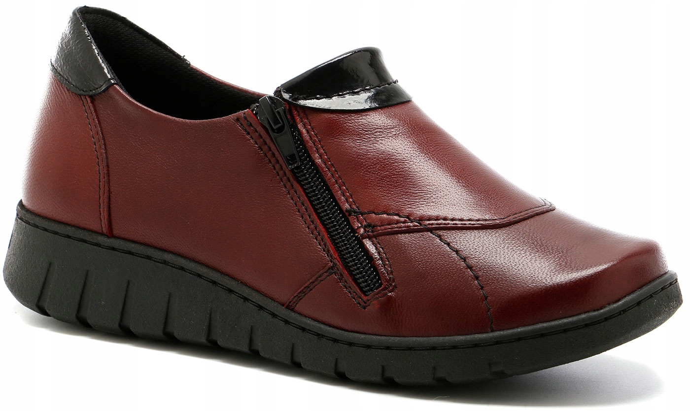 Axel Comfort Dámské Kožené Polobotky Vínové, Velikost H 3040, vel. 37