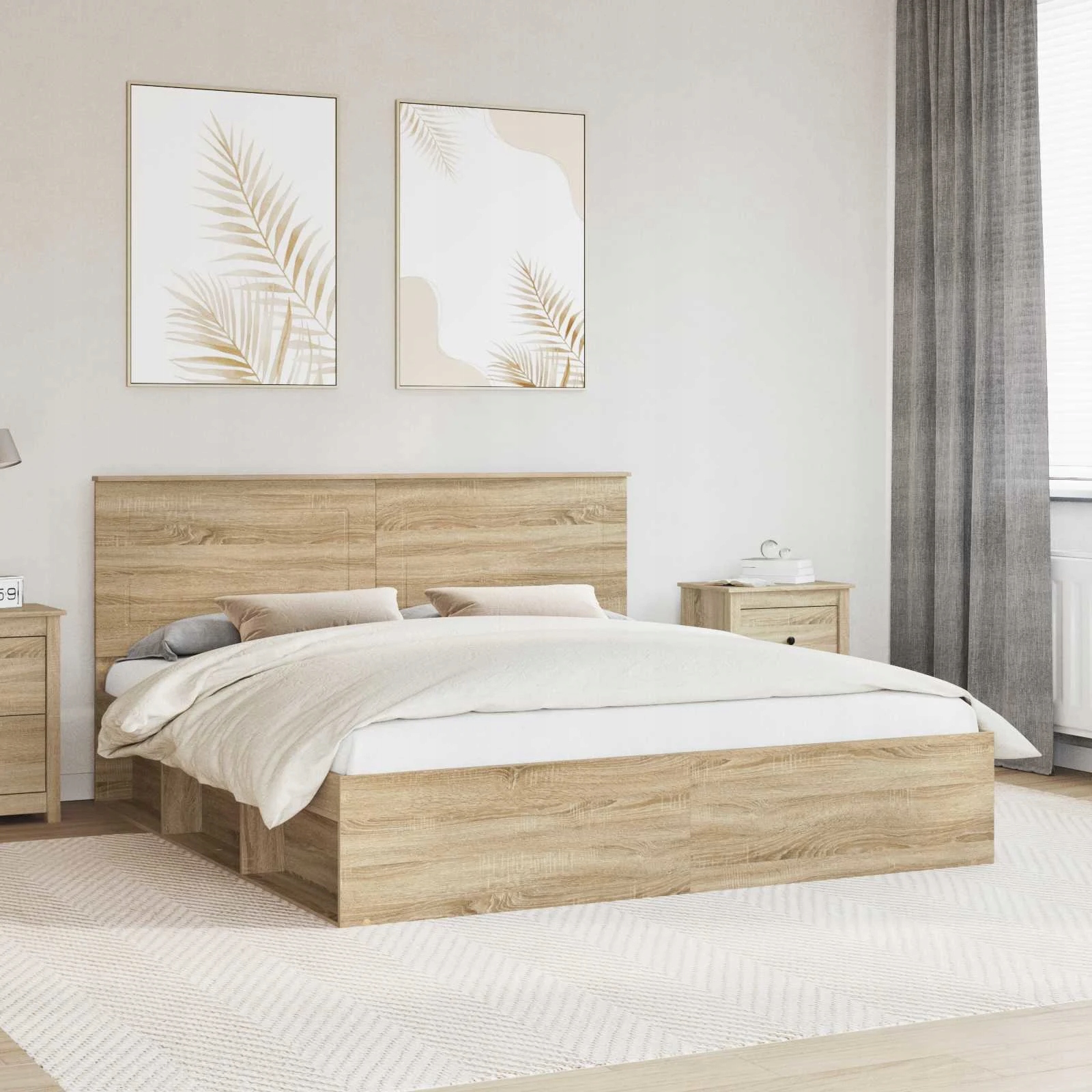 vidaXL Rám postele s čelo Sonoma 180 x 200 cm Masivní borové dřevo
