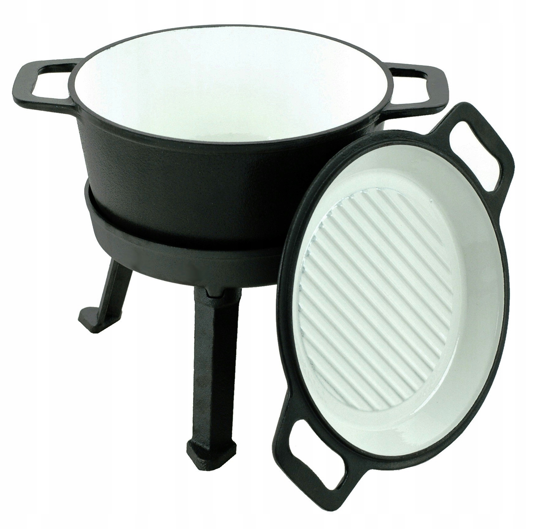 Kociolek do gotowania na ognisku patelnia kociolek mysliwski emaliowany 8l Producent Rossner