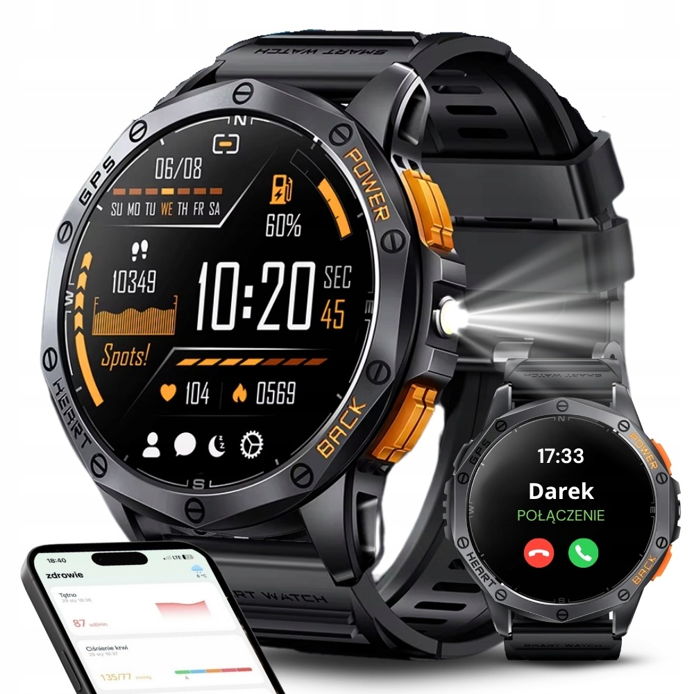 Okosóra Férfi Gps Menü Lengyel Vízálló Sport Beszélgetés Smart Watch Pl