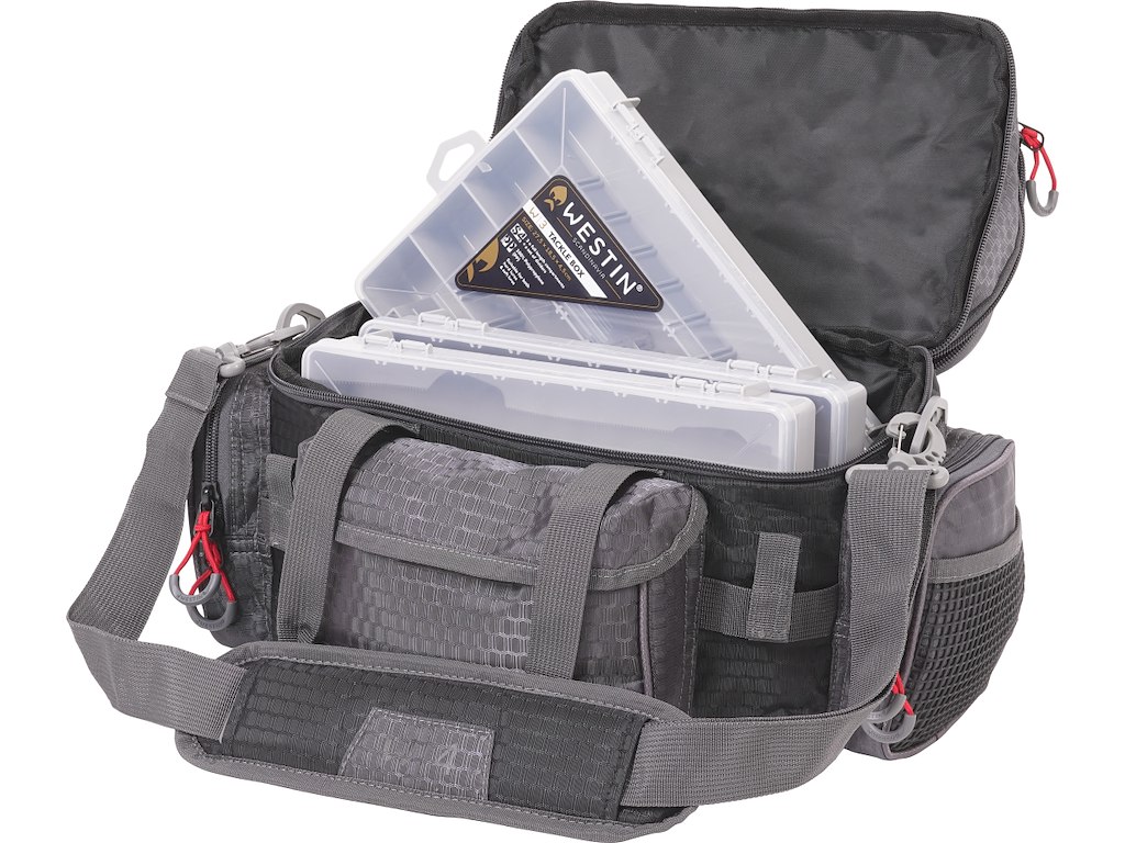 Rybářská taška Westin W4 Lure Bag Plus Titanium Black 40x22x25 cm 4 krabičky