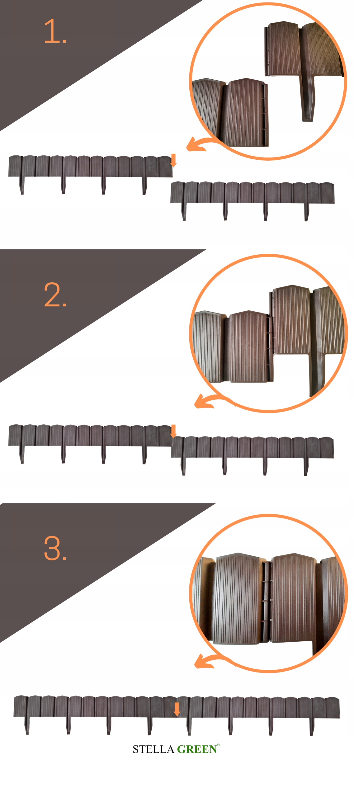 Palisada Płotek Ogrodowa Plastikowa Obrzeże ANTRACYT GRAFIT Eko BORDER Stan opakowania oryginalne