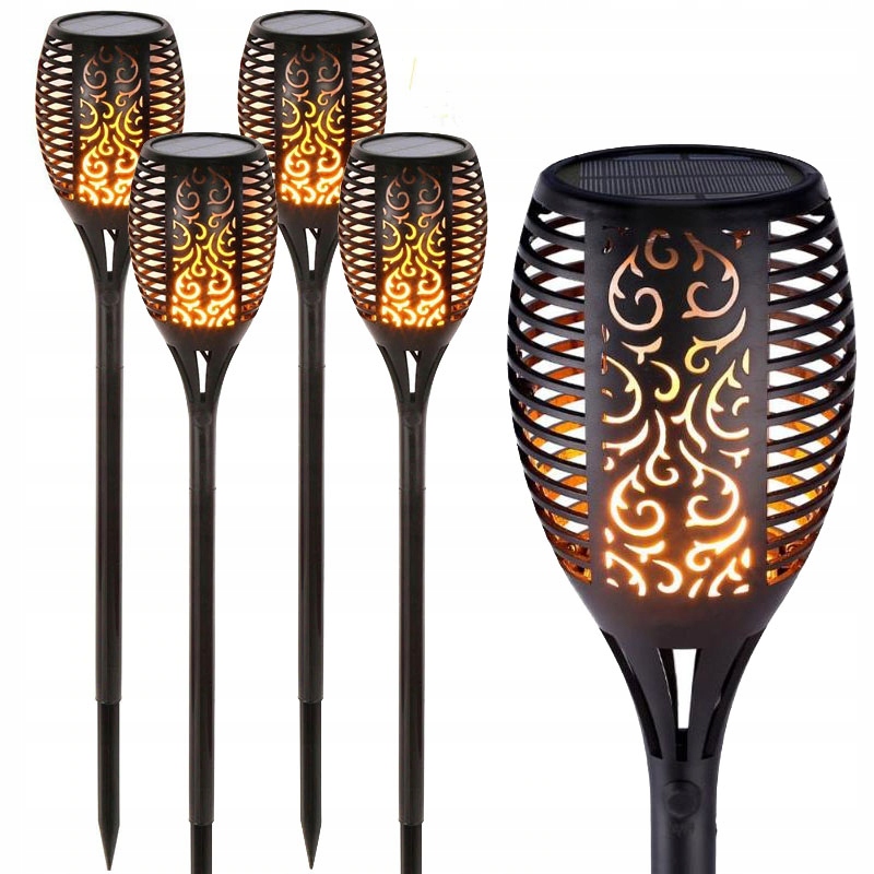 

Lampa Solarna Ogrodowa Pochodnia Duża 78cm 4 Szt
