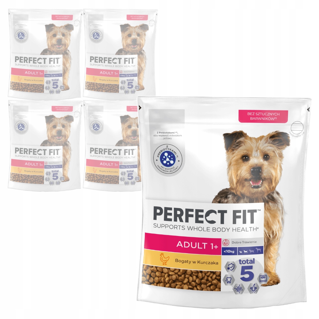 Levně Perfect Fit Adult Suché Krmivo pro psy malých plemen 5x825 g Bohaté na kuře