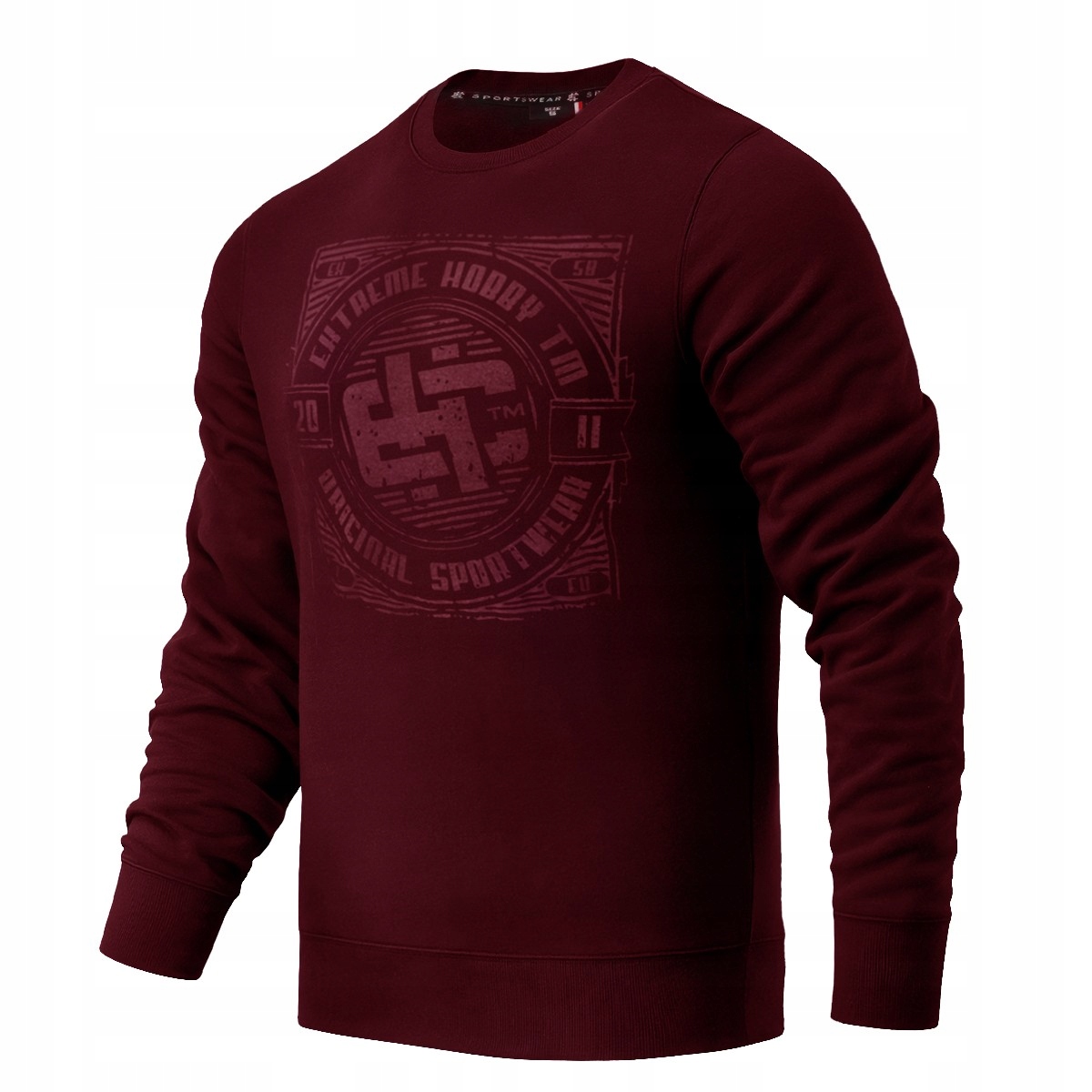 Pánská Mikina bez kapuce Extreme Hobby Wash 3XL Bordová