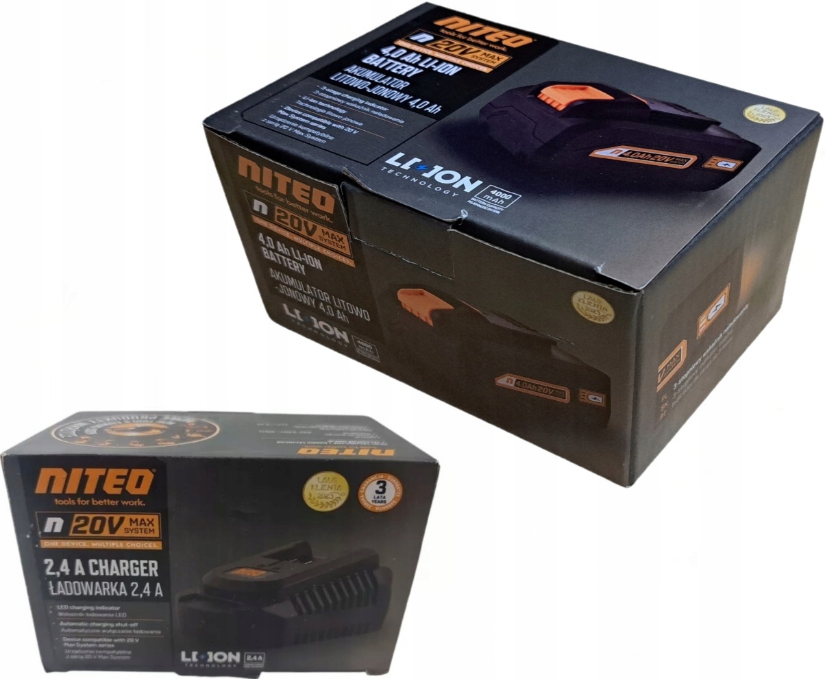 Zestaw Akumulator litowo-jonowy 4.0Ah Niteo N20V+ Ładowarka Niteo
