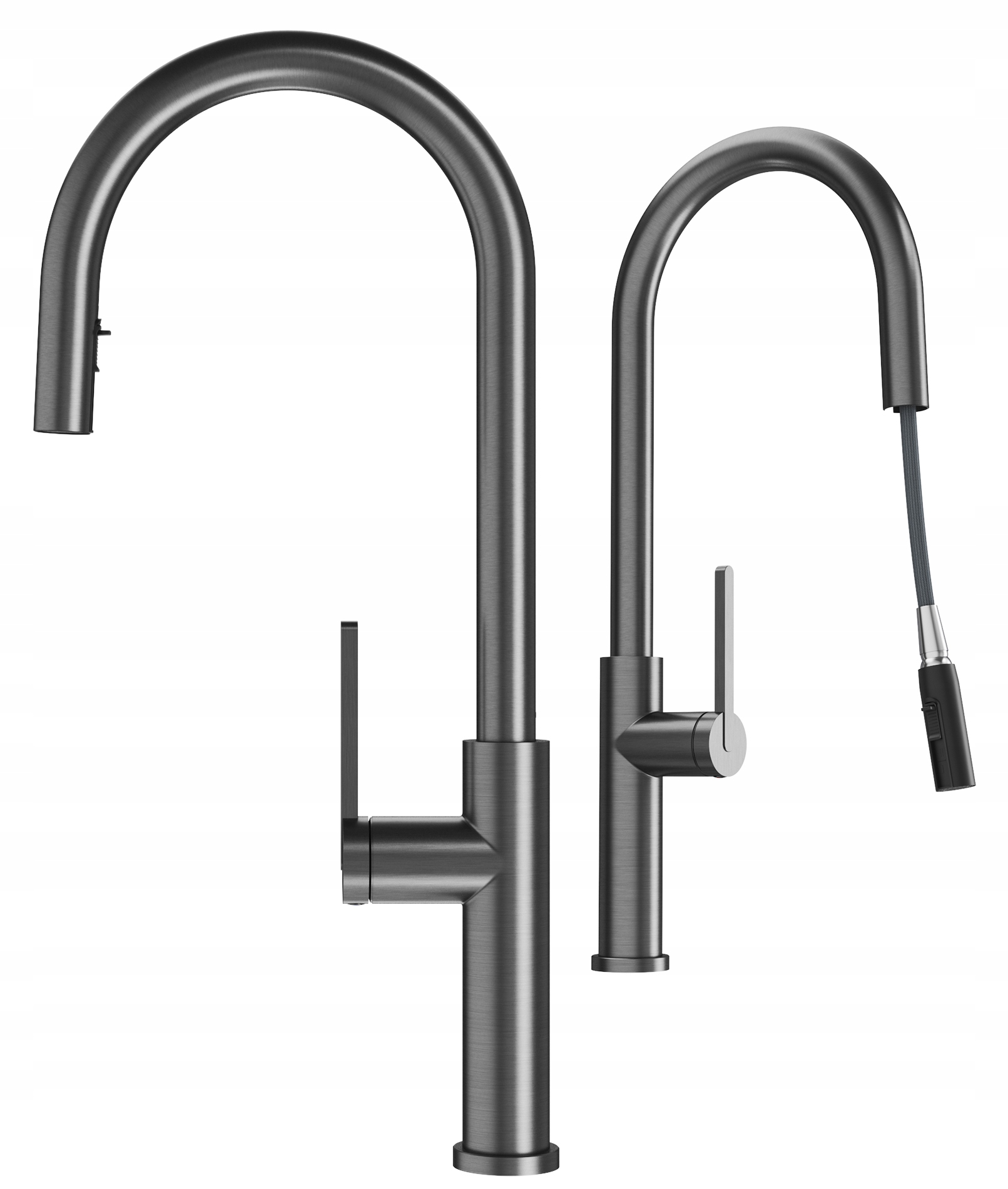 Kuchynský Kohútik S Výsuvným Výtokom Gun Grey, Dvojfunkčná Batéria Prati