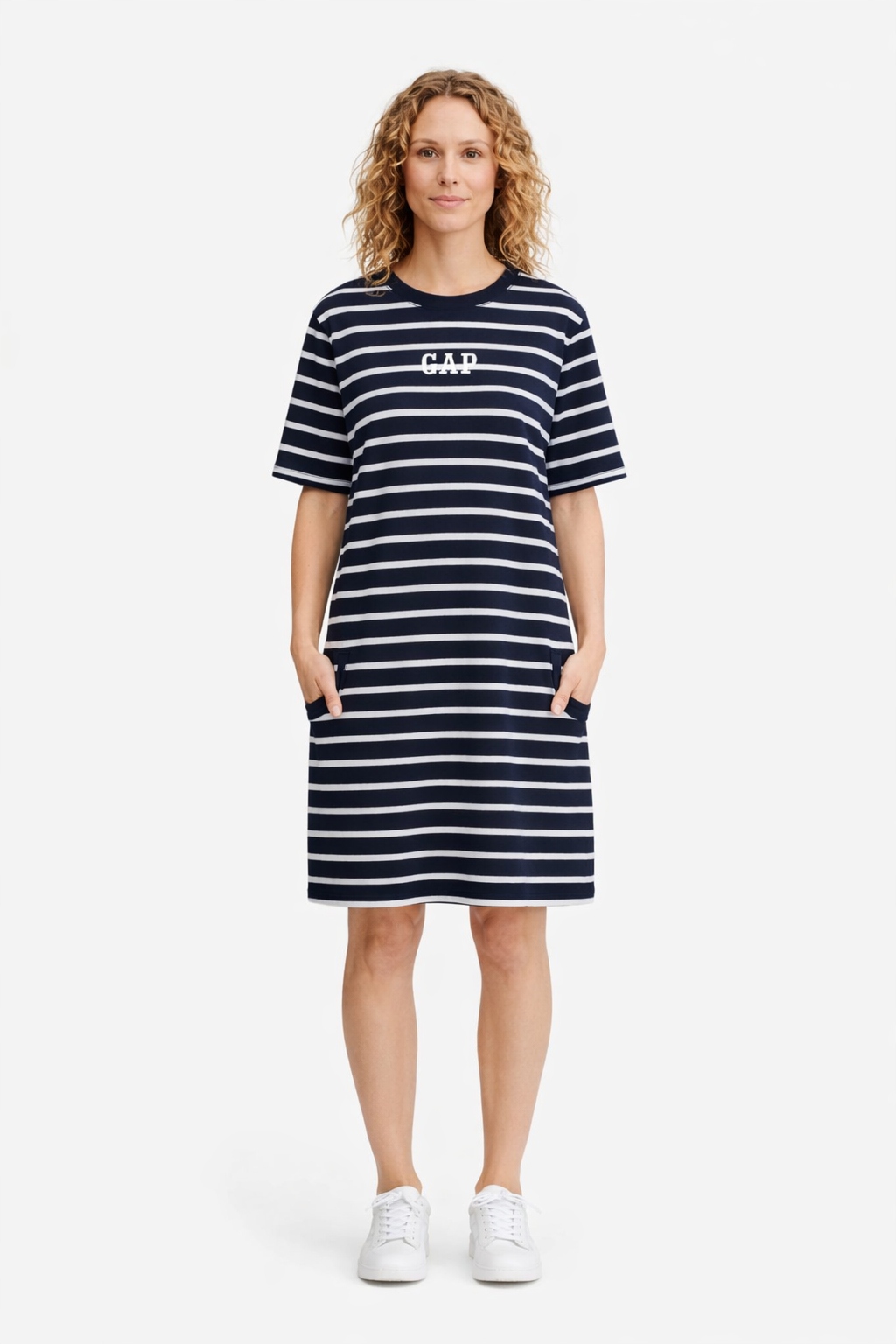 Gap Tmavě Modrá Šaty S Pruhovaným Tričkem A Logem L I4C