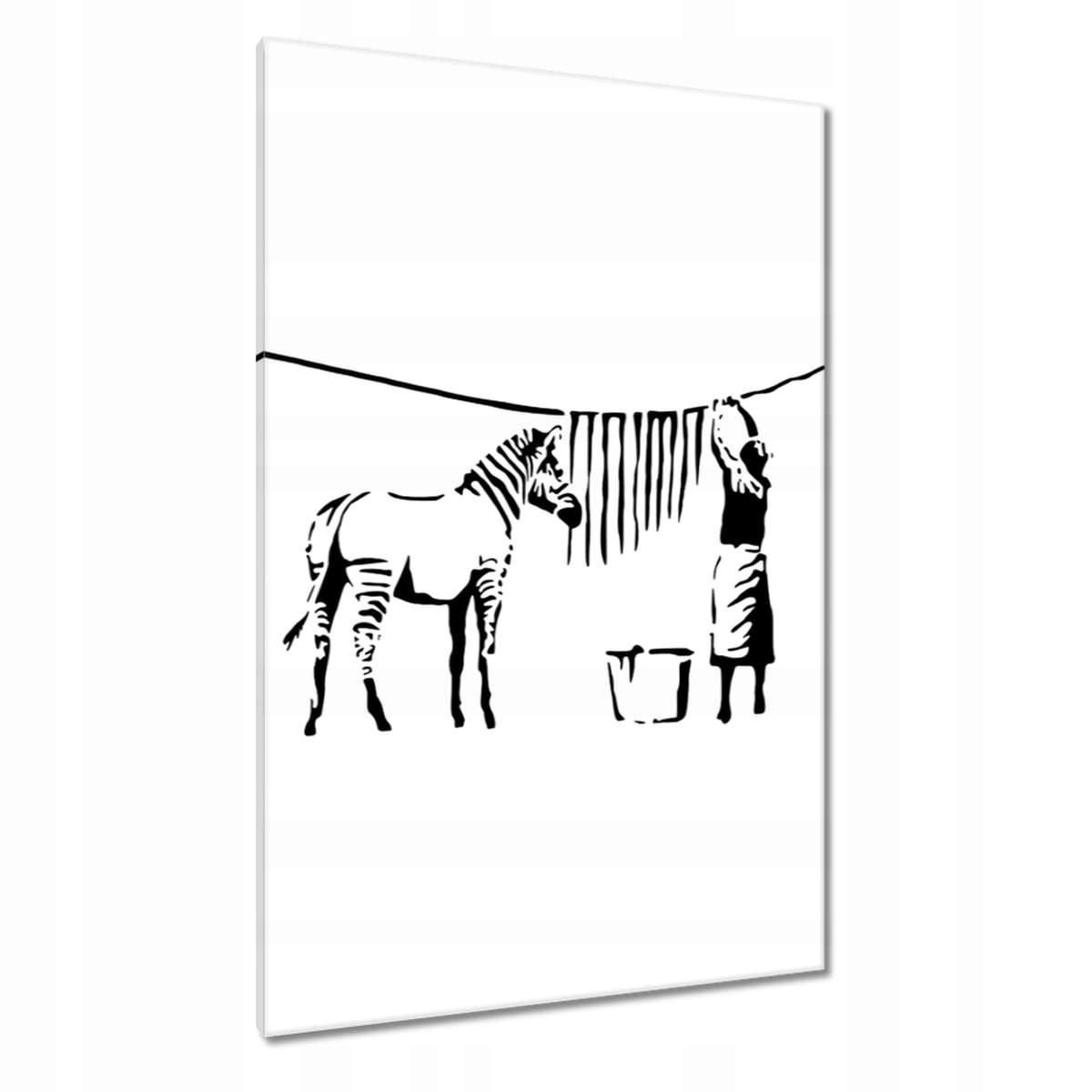 Obrazy 80x120 Praní zebry Banksy Pruhy