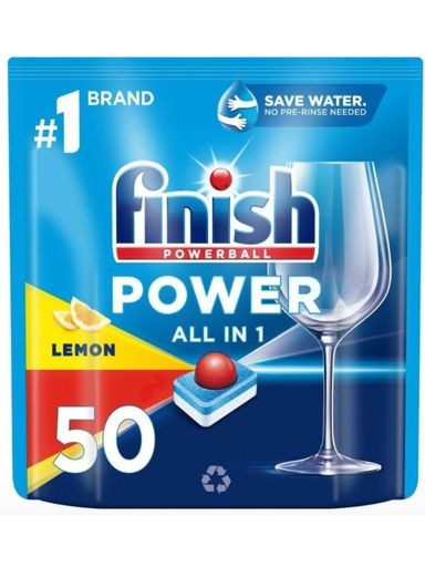 Levně Finish Power All in 1 Tablety do myčky Lemon, 50 kusů