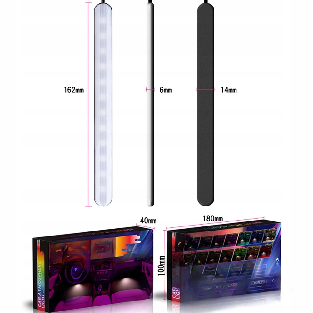 LAMPA ATMOSFERY SAMOCHODOWEJ BEZPRZEWODOWE OŚWIETLENIE SAMOCHODOWE SAMOCHODY LED Producent części Inny