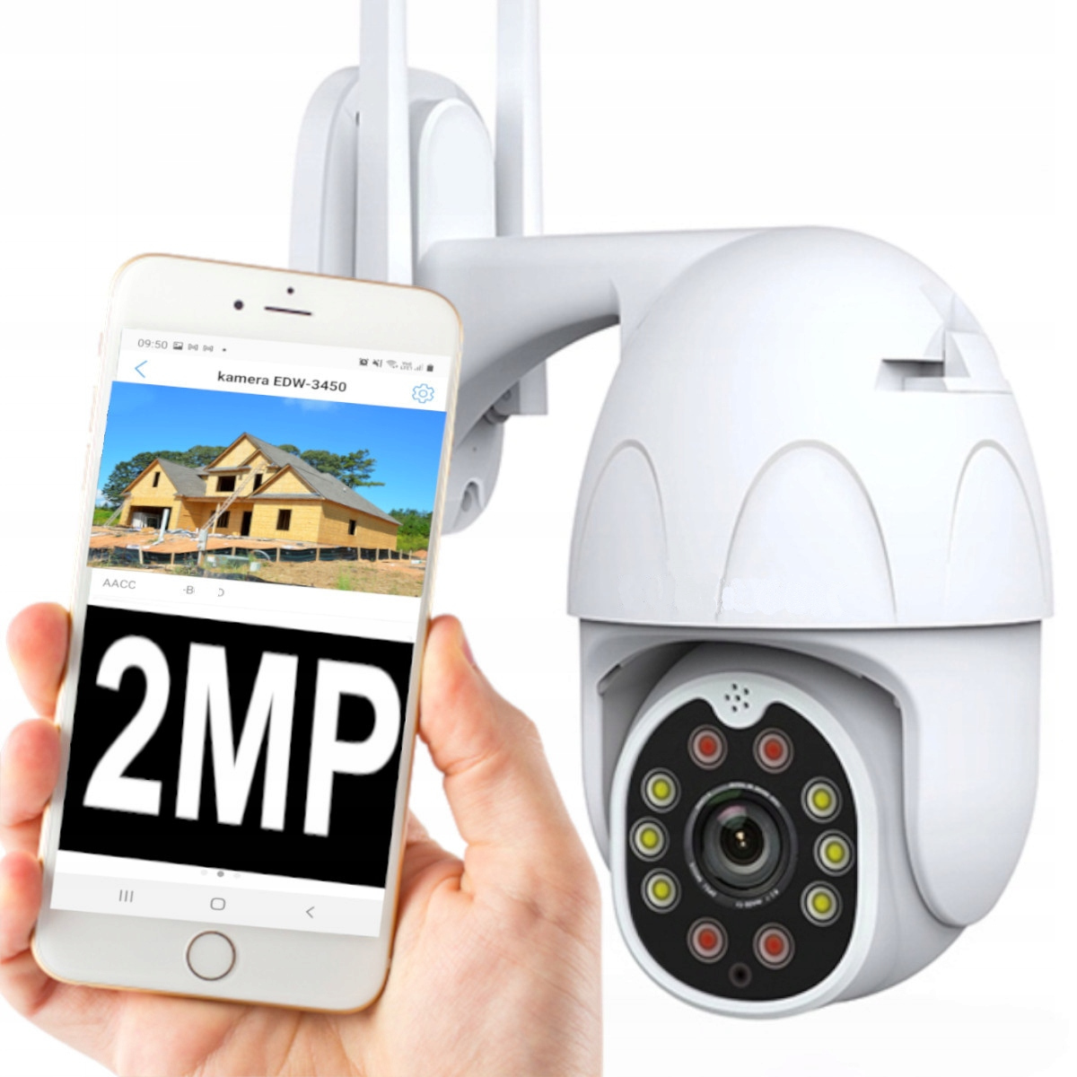 

Kamera Bezprzewodowa Alarm Ip WiFi 2Mpx Monitoring