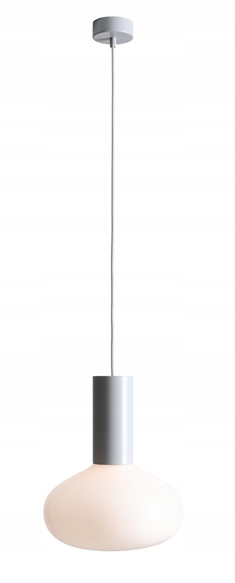 Lampa Wisząca Aldex Flo M 1x E14 Szara 26 cm Szklany Klosz Metalowa