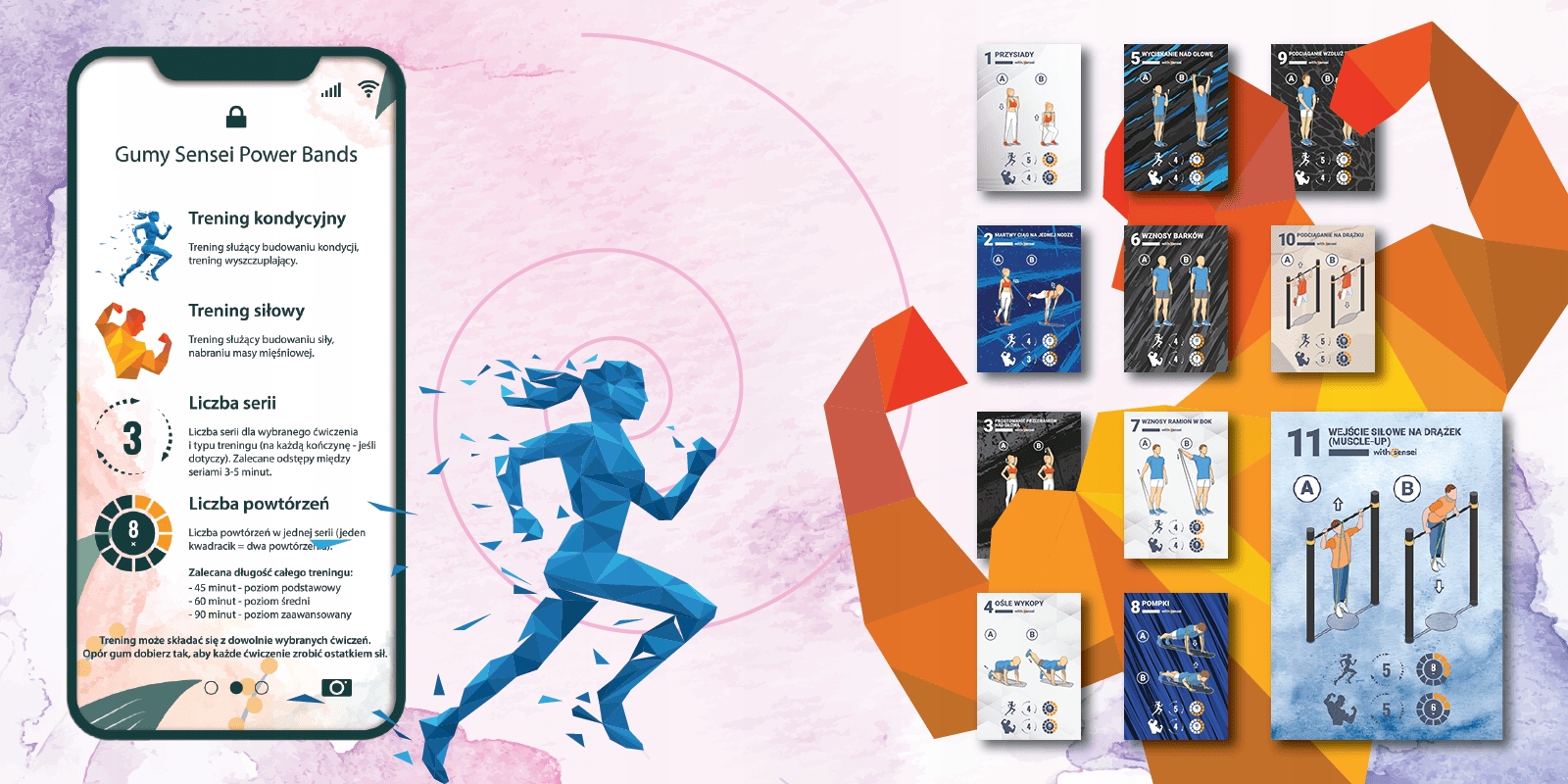 ZESTAW 4 GUM OPOROWYCH POWER BANDS DO PODCIĄGANIA Grubość 4.5 mm