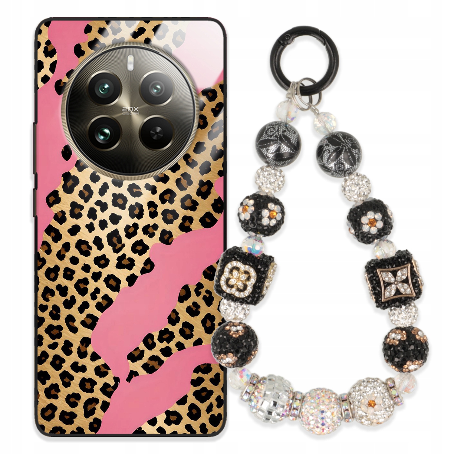 Puzdro Pre Realme 12 Pro Plus Glass Kľúčenka Elegantné Prémiové Puzdro