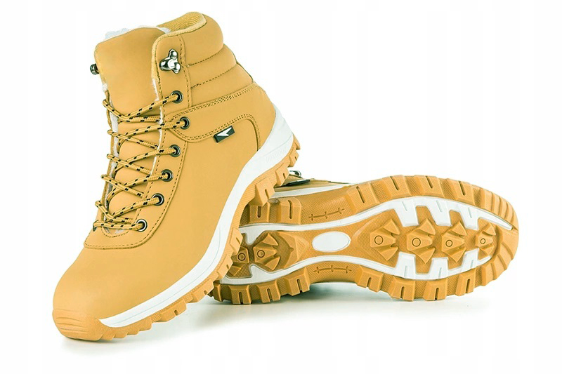 BUTY ZIMOWE DAMSKIE SPORTOWE OCIEPLANE P1 Kolor żółty