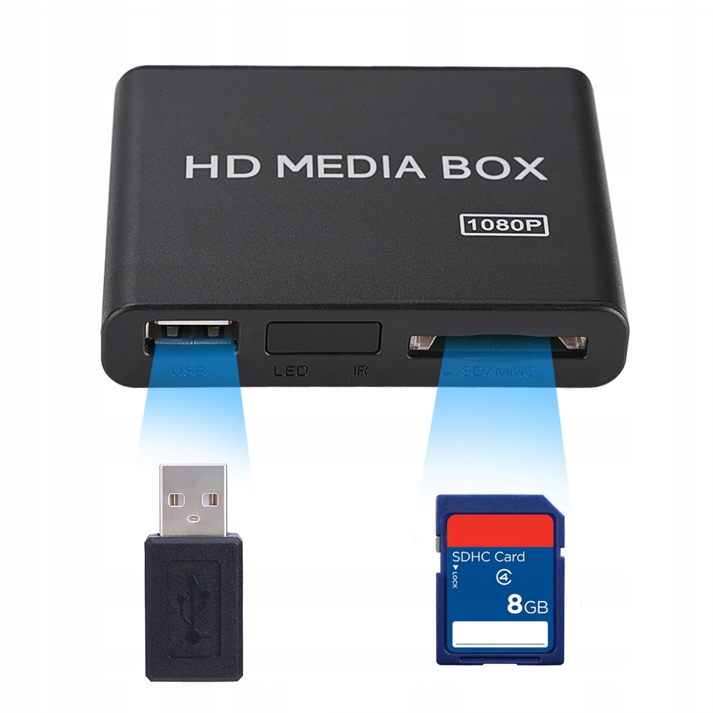 Přehrávač Hd Media Player Mini Box 1080P Hdmi Usb Sd
