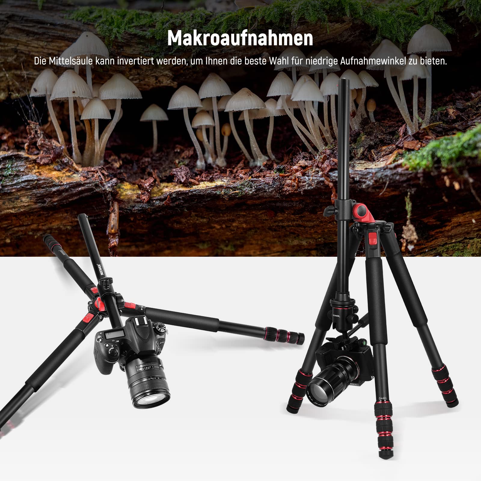 NEEWER Statyw Aluminiowy 360° z Głowicą Kulową do Makrofotografii — miniatura 7