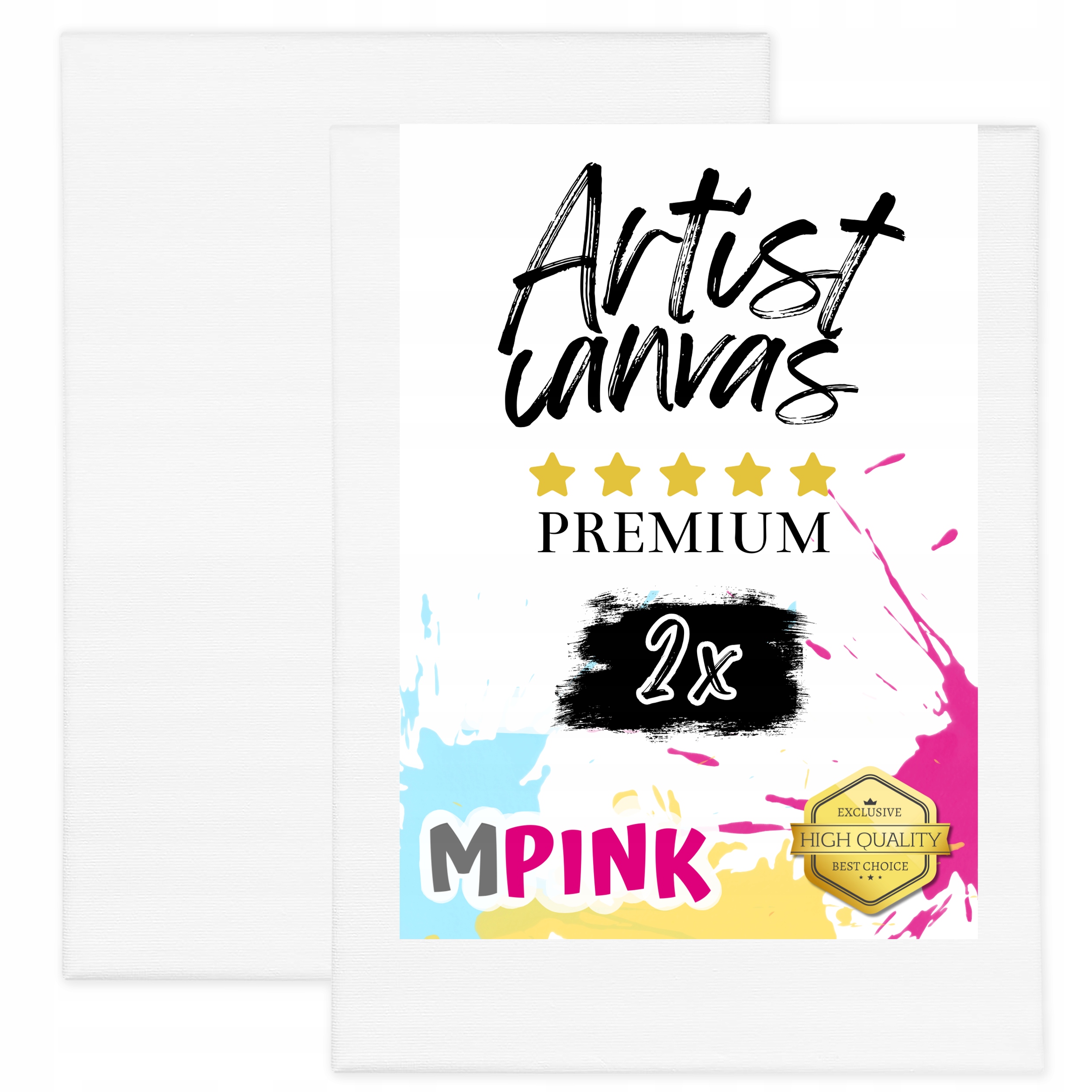 Sada 2 x Malířské Plátno 60 x 90 cm Bílé plátno Ideální pro malování