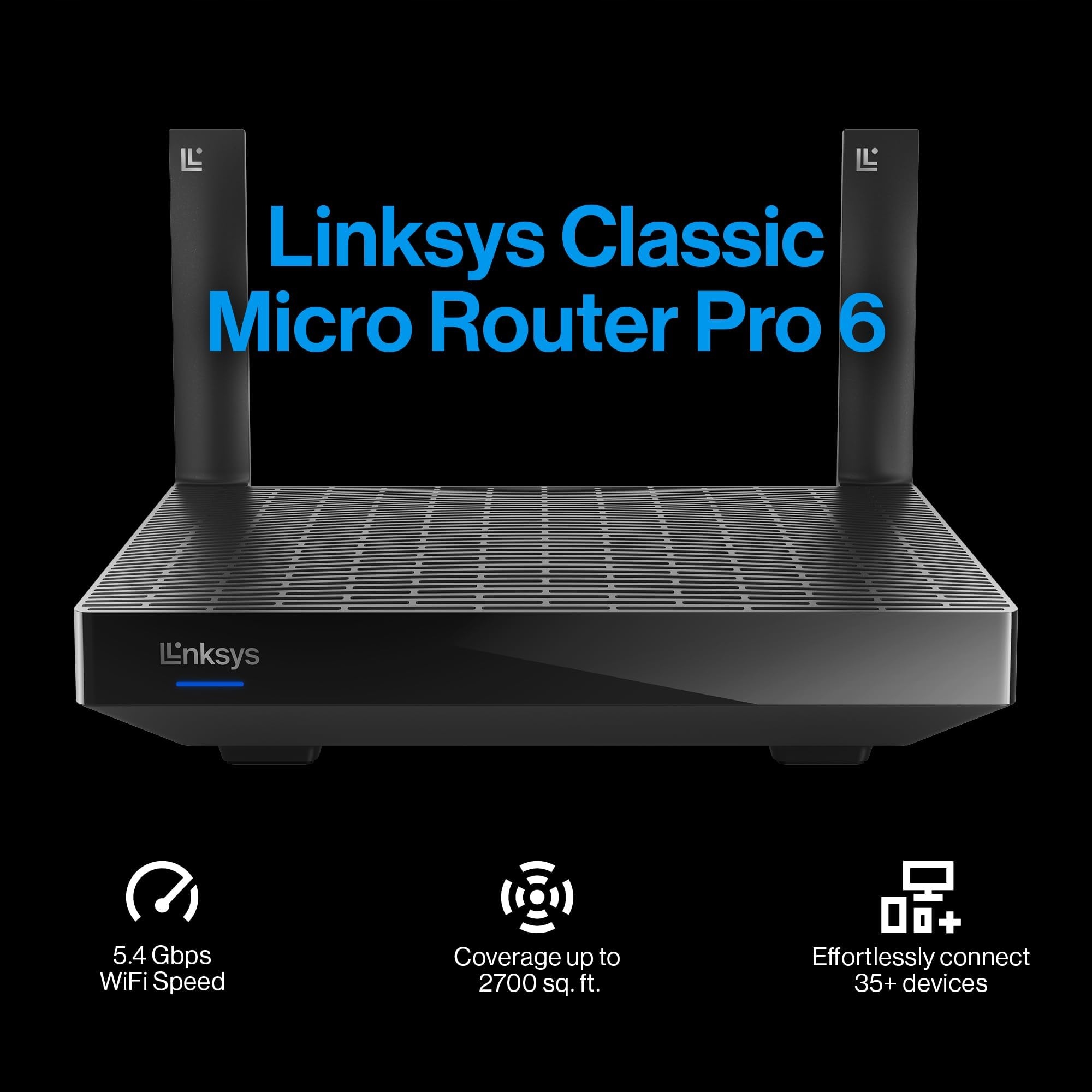 LINKSYS Mikro Router Pro 6 Mesh WiFi 6 AX5400 5400 Mbit/s 35+ Urządzeń — miniatura 3
