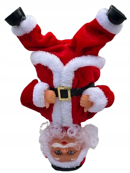 TAŃCZĄCY ŚWIĘTY MIKOŁAJ NA GŁOWIE ŚMIESZNY PREZENT ŚWIĘTA