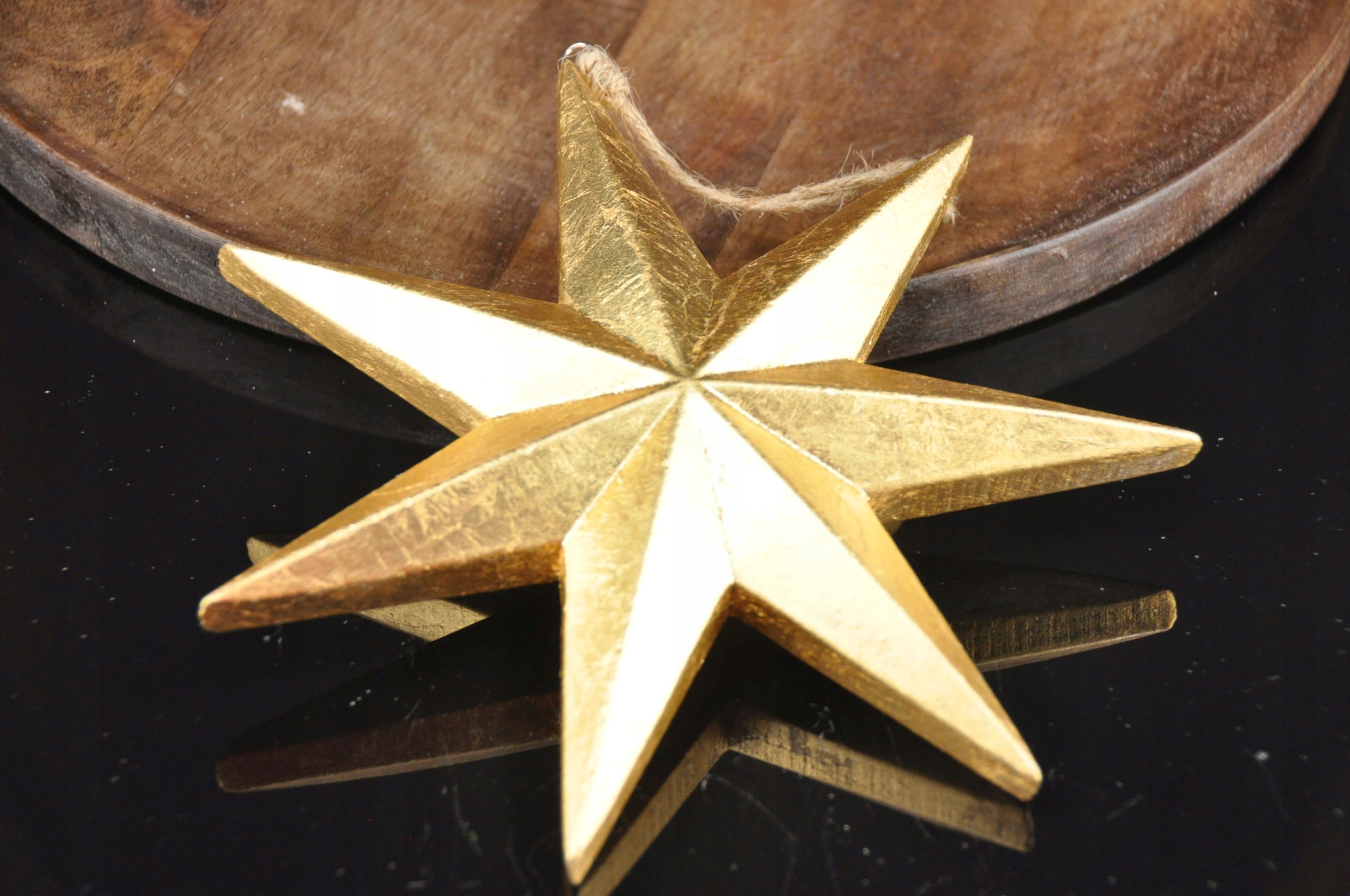 *dekoradom* GWIAZDA ZŁOTA DREWNIANA WIĘKSZA Motyw Gwiazda