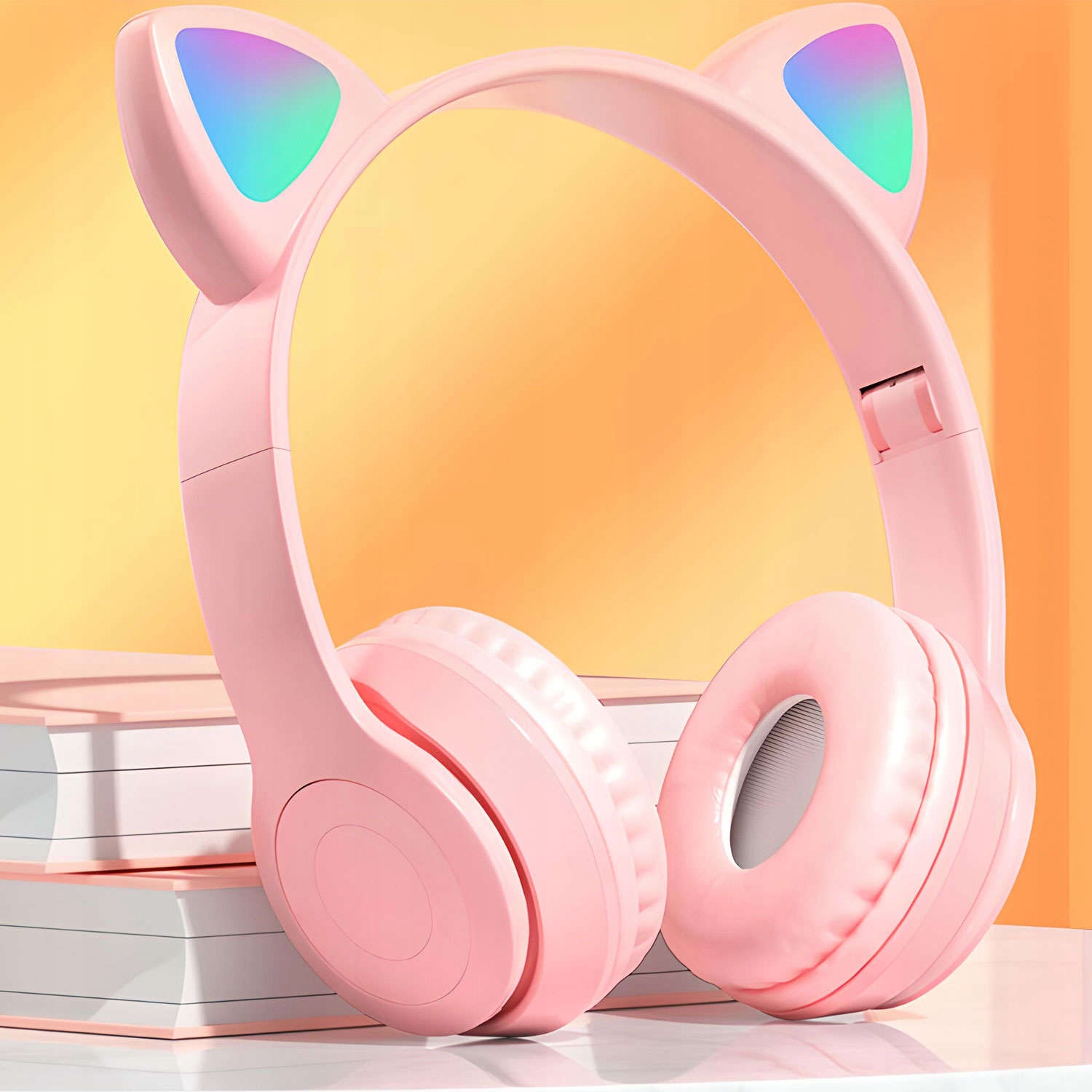PREZENT DLA DZIEWCZYNKI SŁUCHAWKI BEZPRZEWODOWE NAUSZNE - KOCIE USZKA