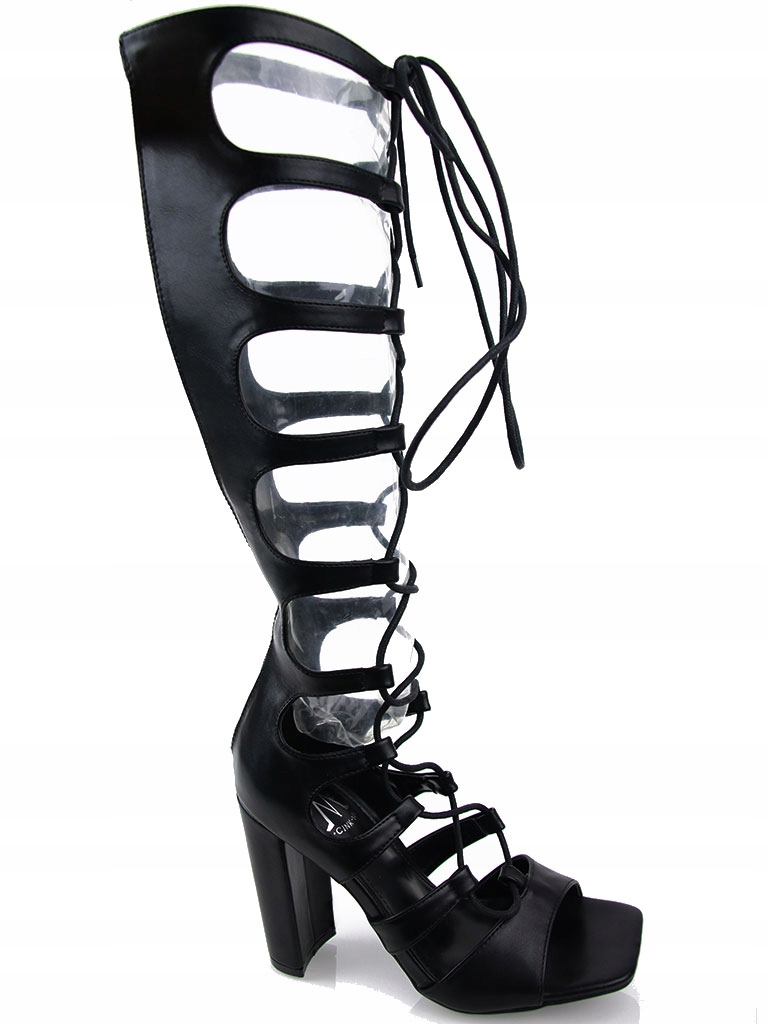 Gladiátorské Sandály Na Podpatku Dámské Šněrovací Kozačky 38