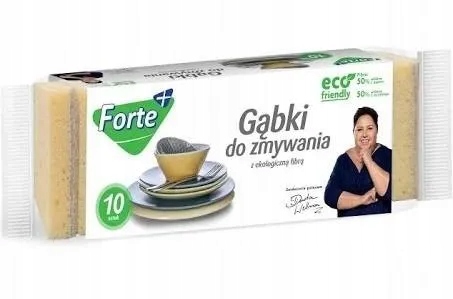 

Forte+ Gąbka do mycia naczyń Eko Fibra, 10 sztuk