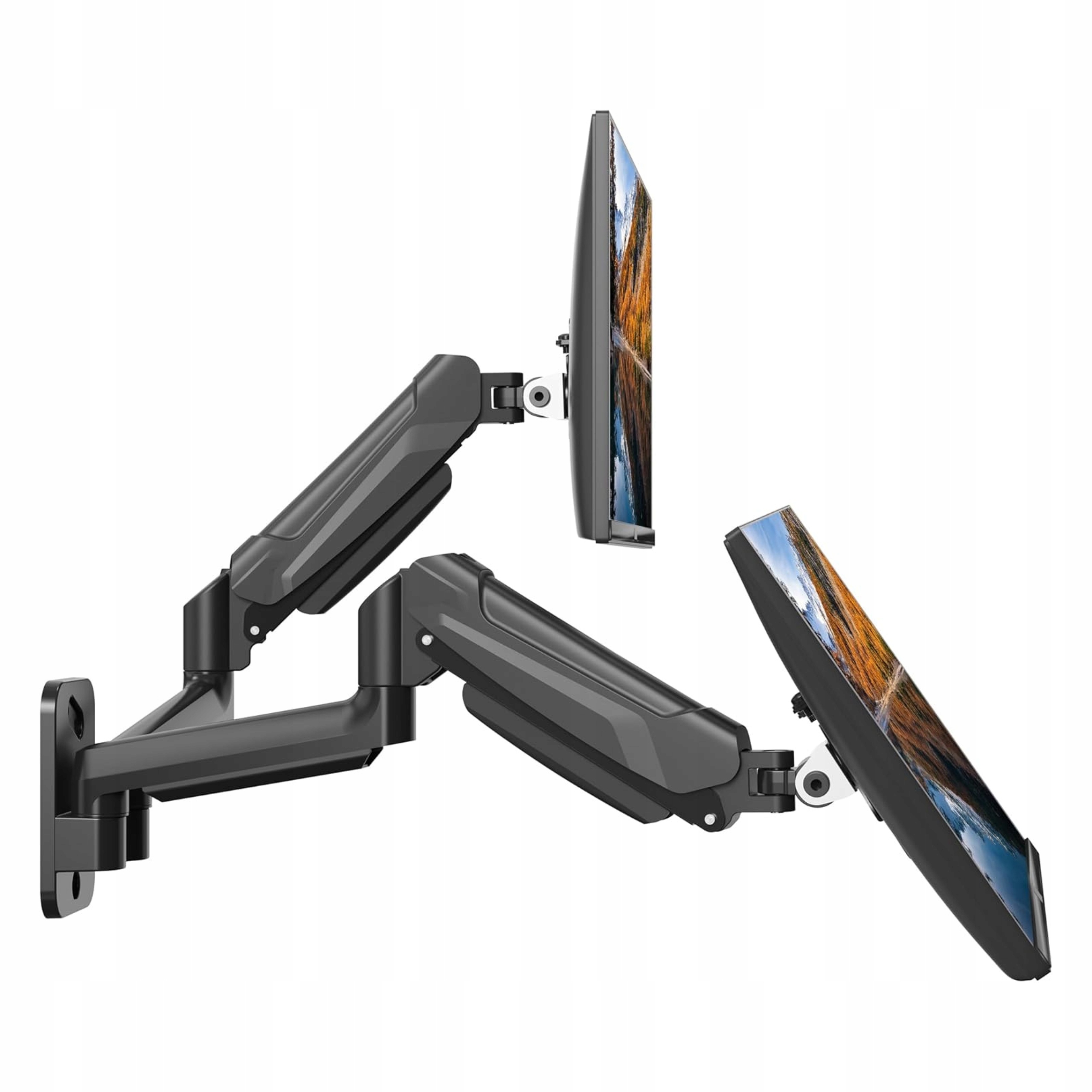 Nástěnný držák na 2 monitory Plynová pružina Regulace výšky Pro