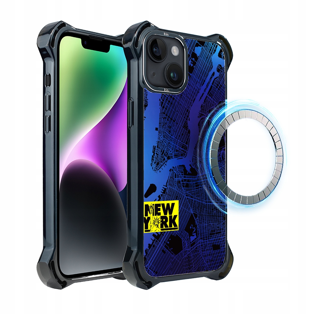 Pouzdro iPhone 14 Plus Ibizu DropGuard Ultra s MagSafe, New York